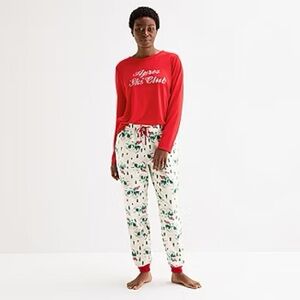 Red and White Women's Pajama Set